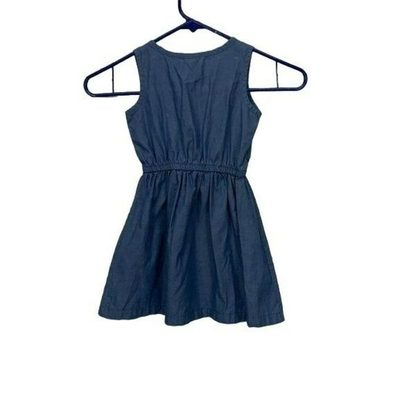 US Polo Assn Toddler Girl Blue Jean Button Down Dress Size 3T - Picture 3 of 8